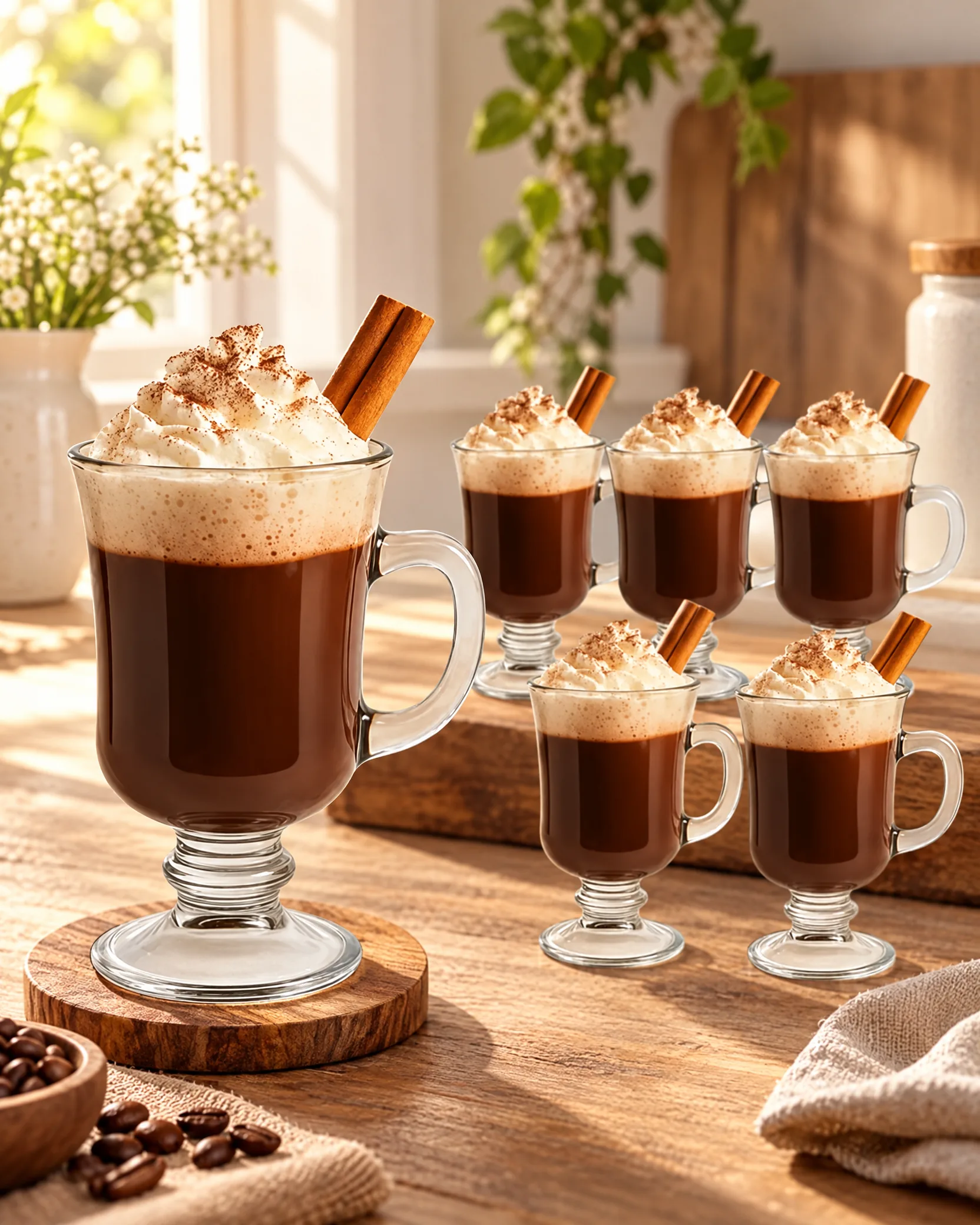 Jogo de canecas de cappuccino em vidro