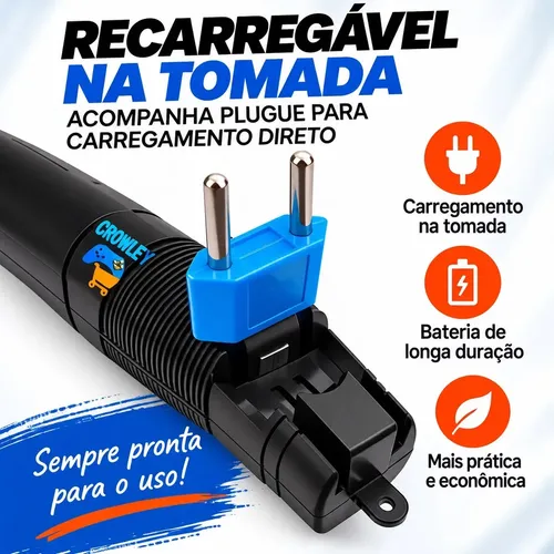 Raquete elétrica recarregável para insetos